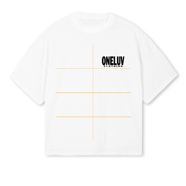 MAKE LUV NOT WAR White Oversized Boxy Tee.