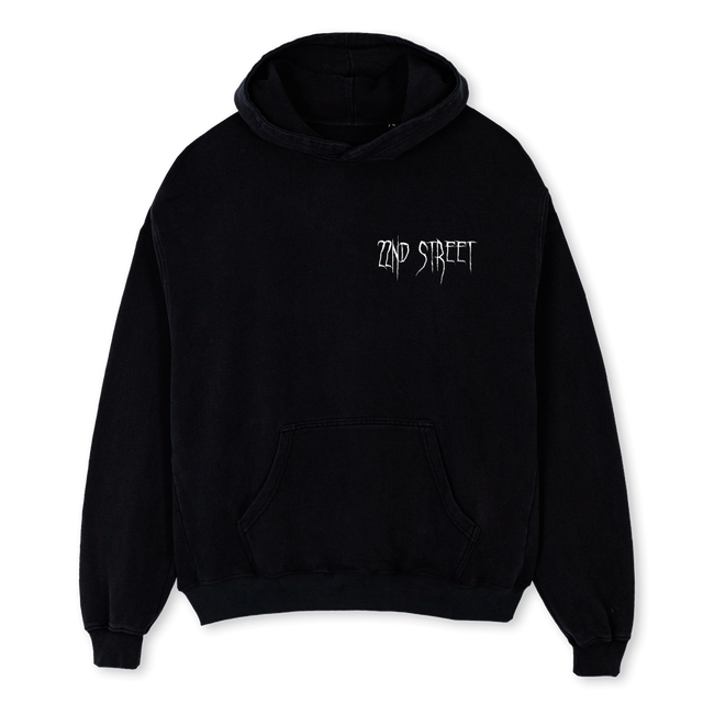 MOONMELTING Black Oversized Hoodie.