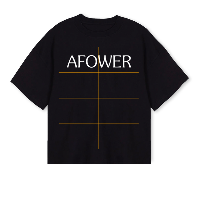AFOWER WORDMARK Black Oversized Boxy Tee.