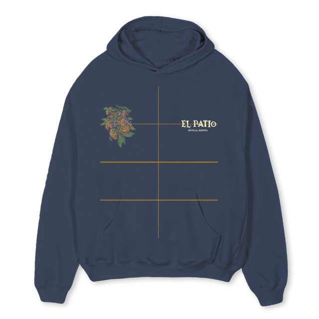 FLAMENCANAVYHOODIE Navy Blue Oversized Hoodie.