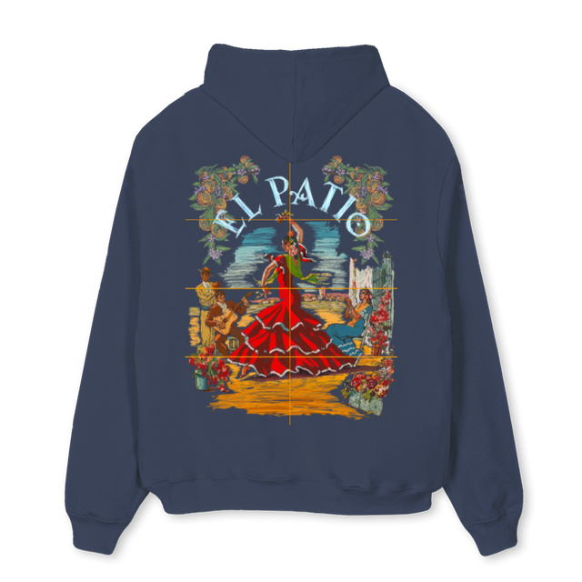 FLAMENCANAVYHOODIE Navy Blue Oversized Hoodie.