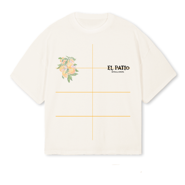 FLAMENCAVINTAGEWHITE Vintage White Oversized Boxy Tee.