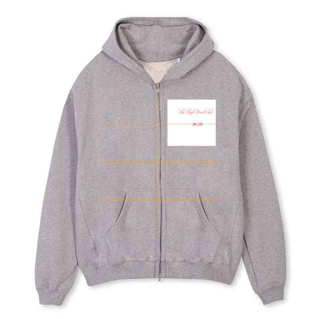 BYGOUTE HIGH ONLY Grey Marl Oversized Zipped Hoodie.