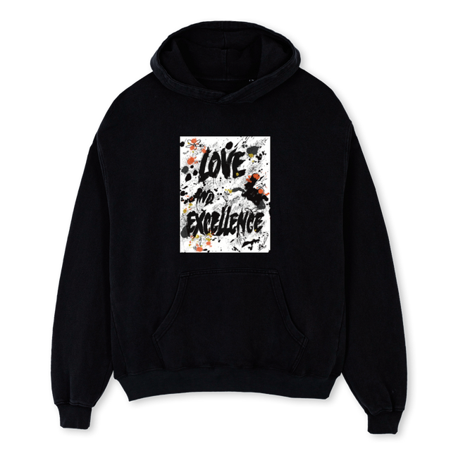LEHOODBLKOV Black Oversized Hoodie.