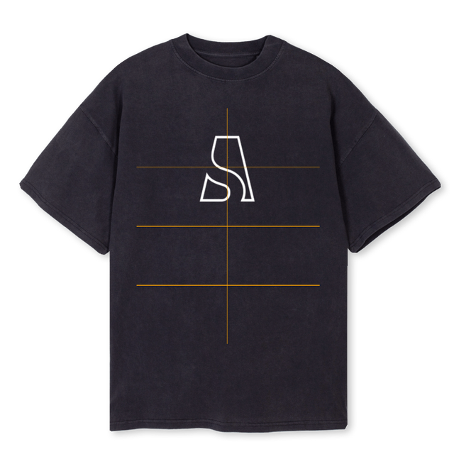 AS Vintage Black Oversized Tee.