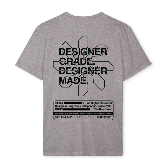 GRADE EN MADE Grey Marl Regular Tee.