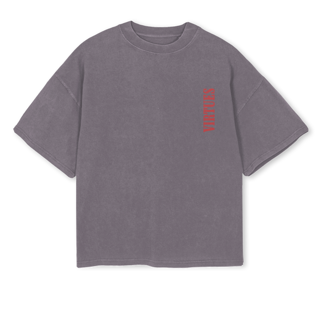 BULLRIDER Pigment Grey Oversized Boxy Tee.