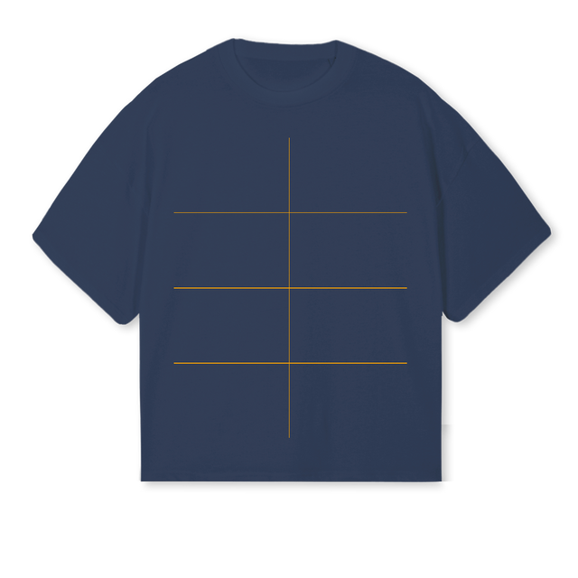 ALPINECLUBTSHIRTNAVY Navy Blue Oversized Boxy Tee.
