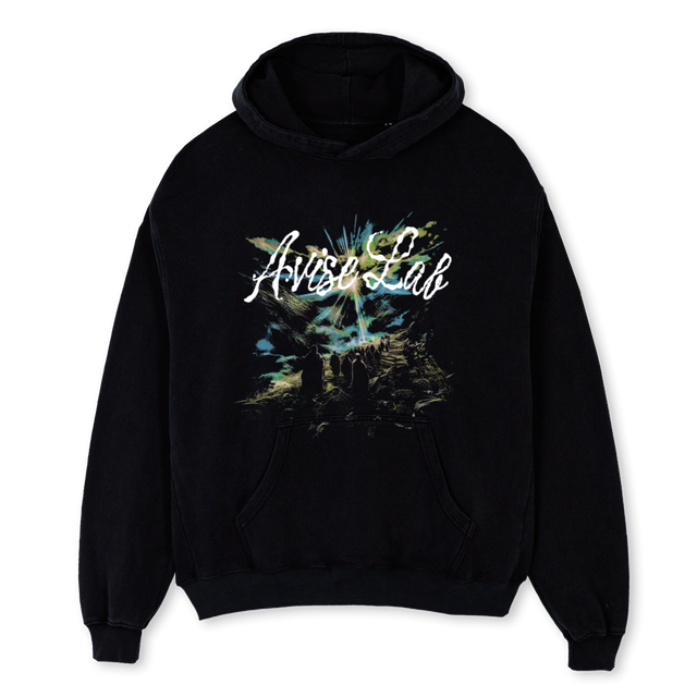 AVISE ARTCHIVE  Black Oversized Hoodie.