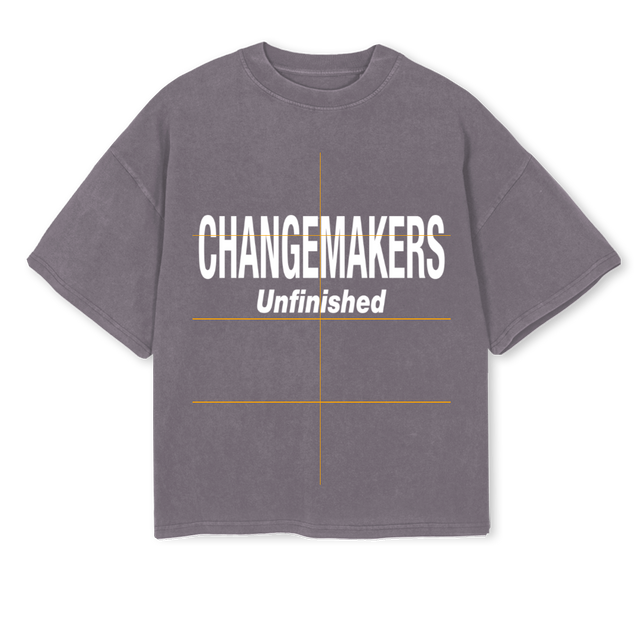 CHANGEMAKERS Pigment Grey Oversized Boxy Tee.