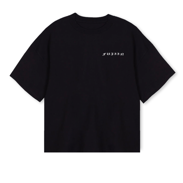 BCROPPEDB Black Oversized Boxy Tee.