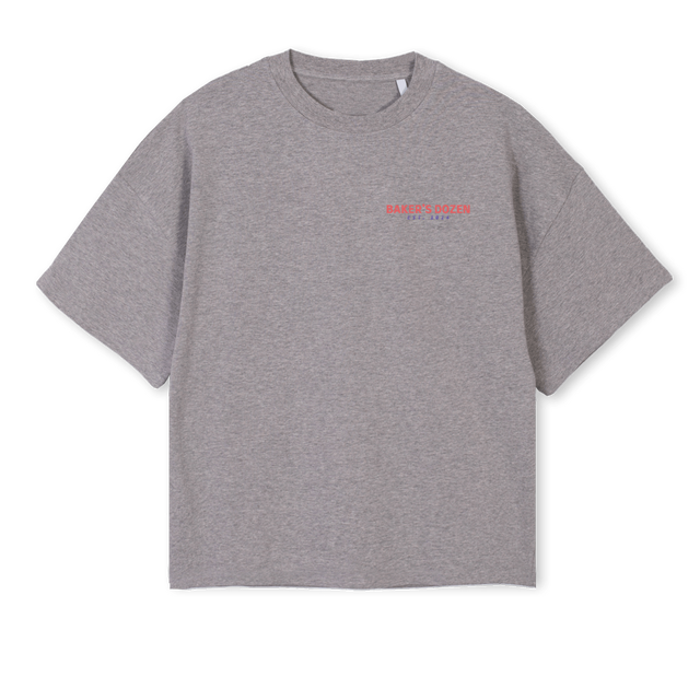 GREYBASIC Grey Marl Oversized Boxy Tee.