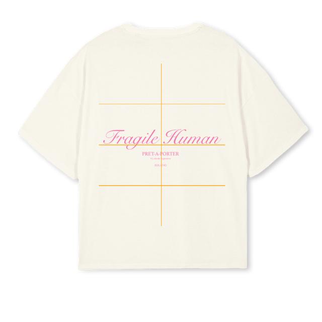 LOGOT Cream Oversized Boxy Tee.