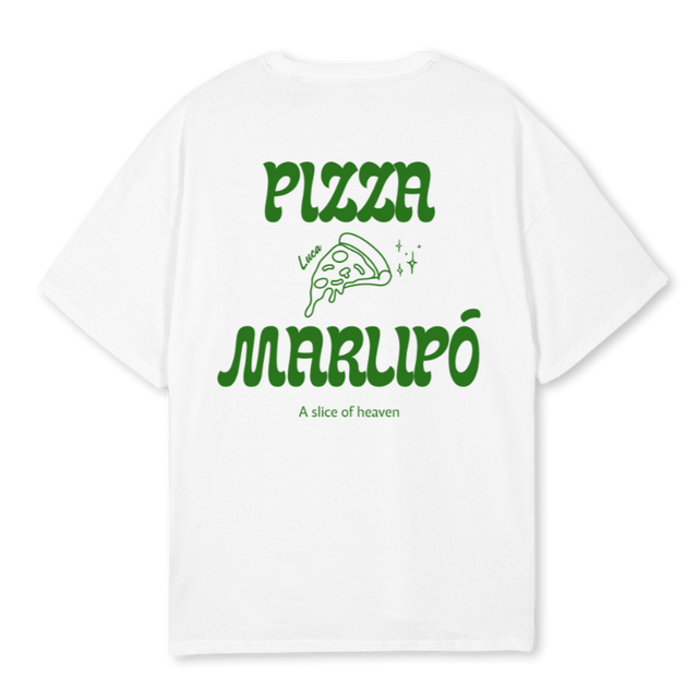NAPOLI PIZZA FIN White Oversized Tee.