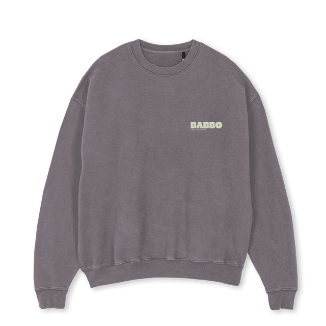 BABBO OC Pigment Grey Oversized Crewneck Sweater.