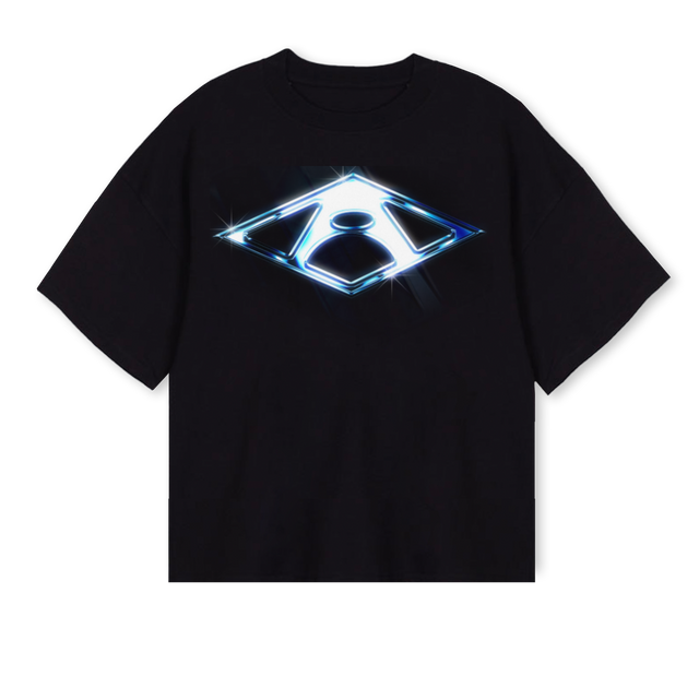 CHROME Black Oversized Boxy Tee.