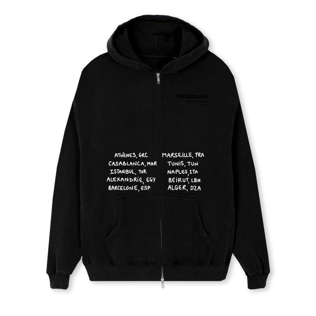 VESTEZIPTREIZECLUB Black Regular Zipped Hoodie.