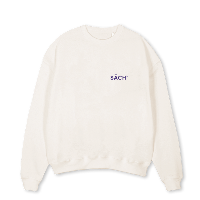 SACH HONESTB Vintage White Oversized Crewneck Sweater.