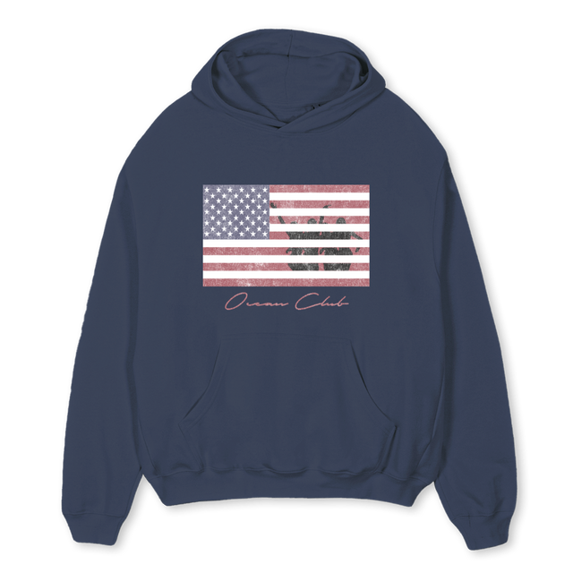 AMERICAHOODIEONE Navy Blue Oversized Hoodie.