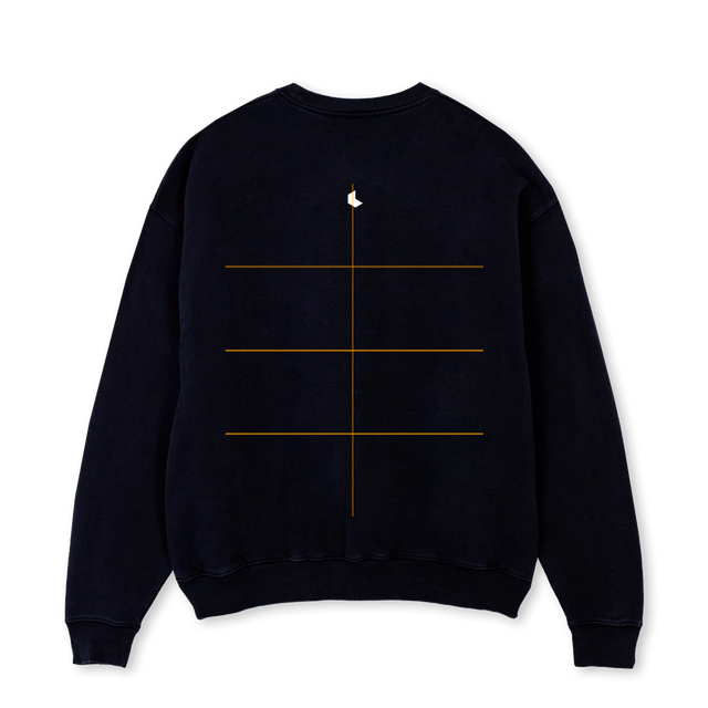 BLACKLUMACREW Black Oversized Crewneck Sweater.