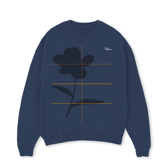 LUMANAVY Navy Blue Oversized Crewneck Sweater.