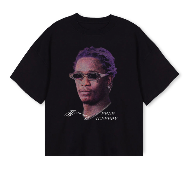 YOUNG Black Oversized Boxy Tee.
