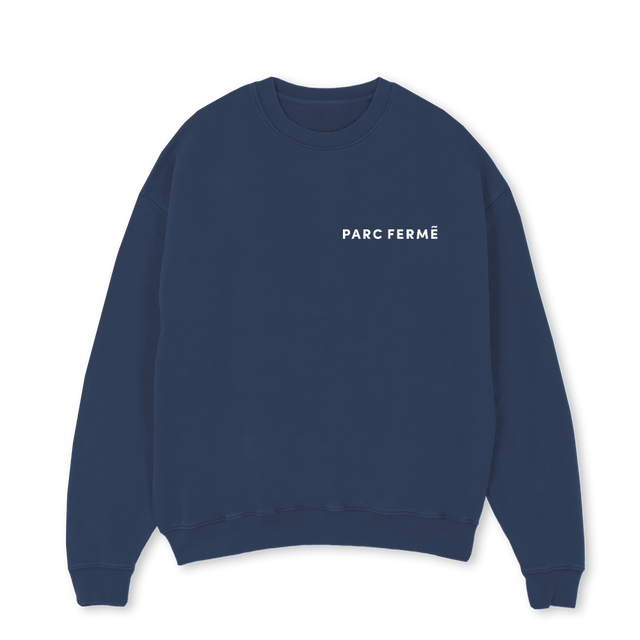 CLASSICSWEAT Navy Blue Oversized Crewneck Sweater.