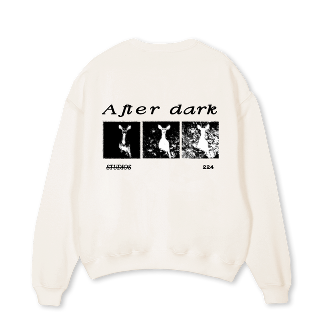 THERMALCREW Vintage White Oversized Crewneck Sweater.