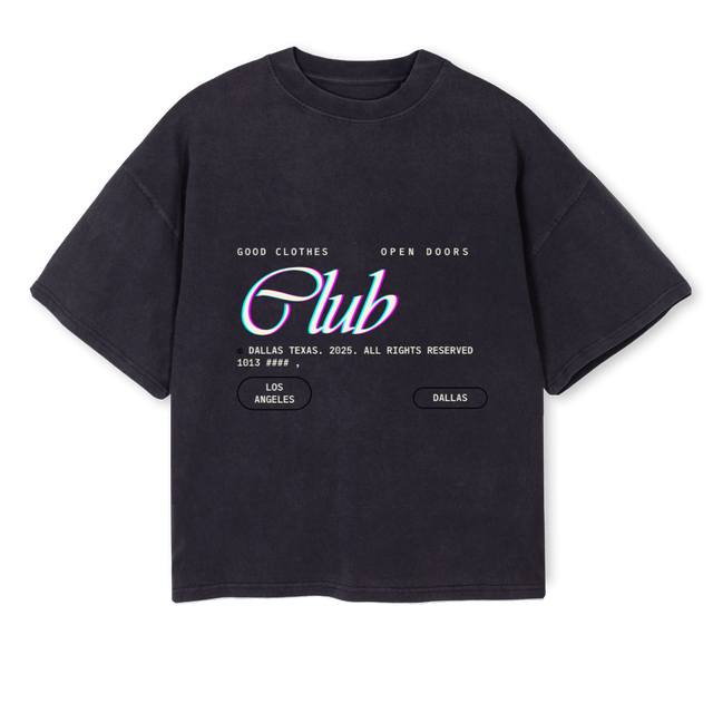 TENCLUB Vintage Black Oversized Boxy Tee.