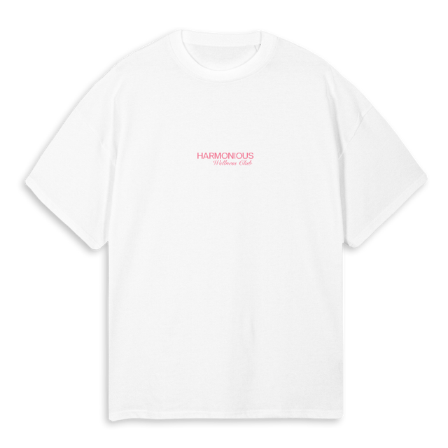 PINKWELLNESST White Oversized Tee.