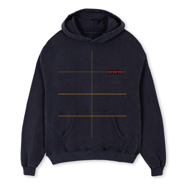 PROGRESCLUBSINNER Vintage Black Oversized Hoodie.