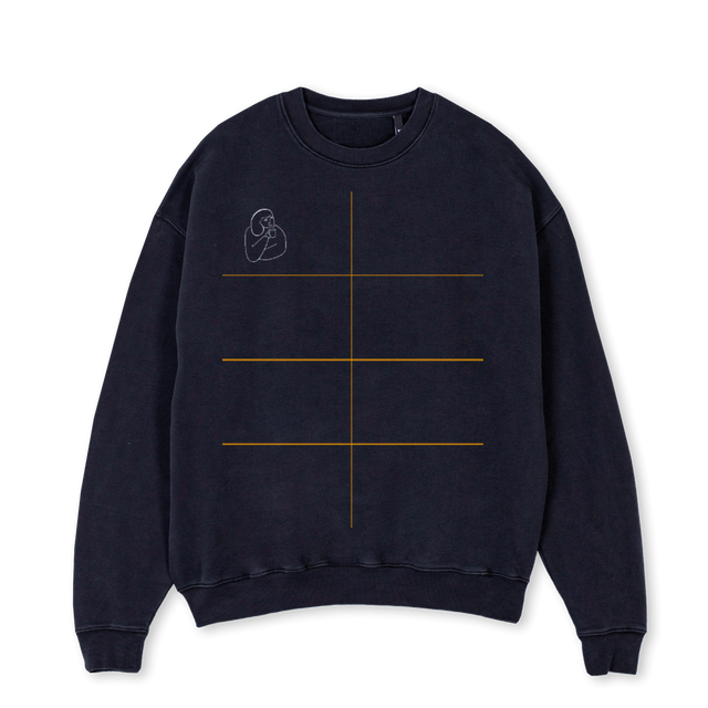 DCR SWEATSHIRT Vintage Black Oversized Crewneck Sweater.