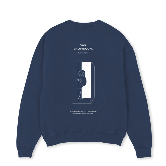 DS BACK DOOR WH_2 Navy Blue Oversized Crewneck Sweater.