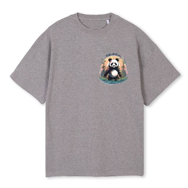 PANDAGREYTEE Grey Marl Oversized Tee.