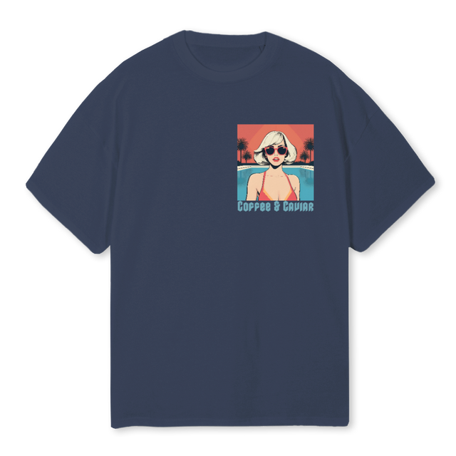 BEACHLADYONE Navy Blue Oversized Tee.