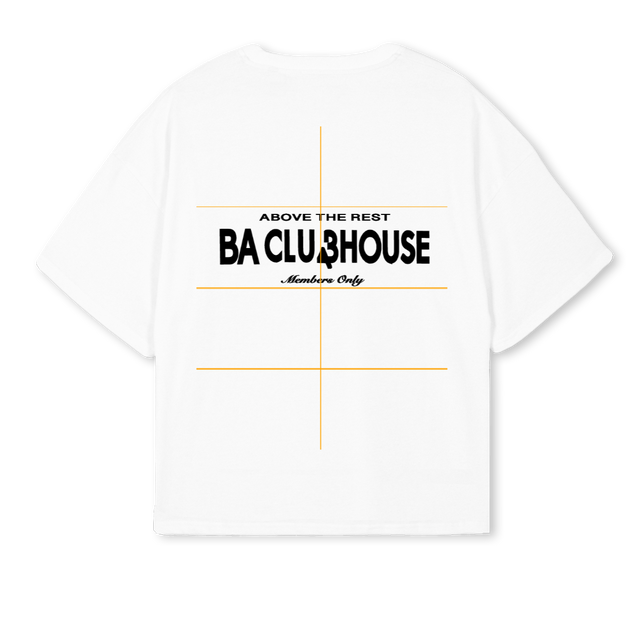 BA ESSENTIAL White Oversized Boxy Tee.