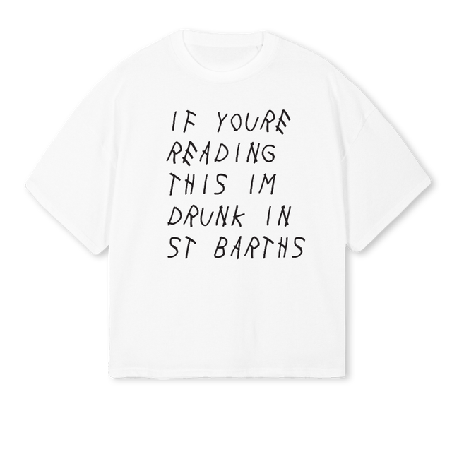 STBARTHSSIX White Oversized Boxy Tee.