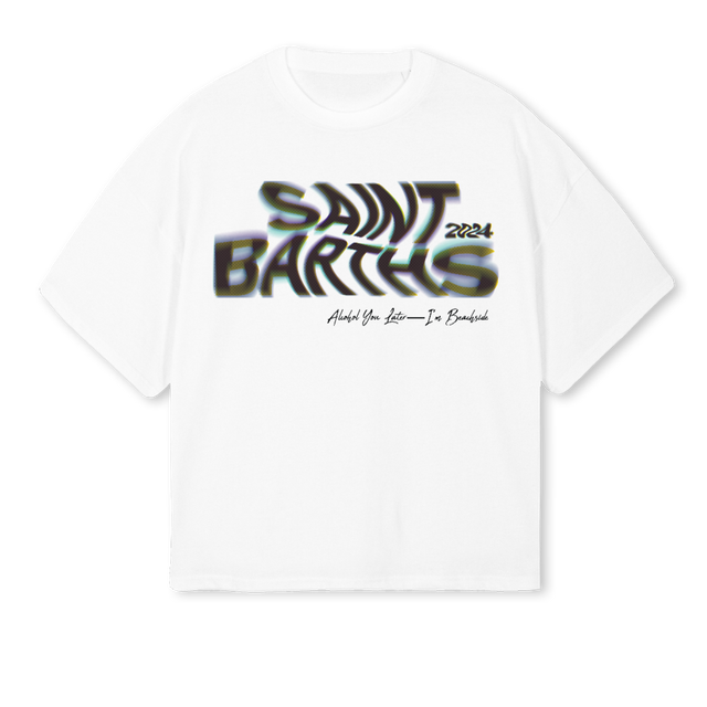 STBARF White Oversized Boxy Tee.