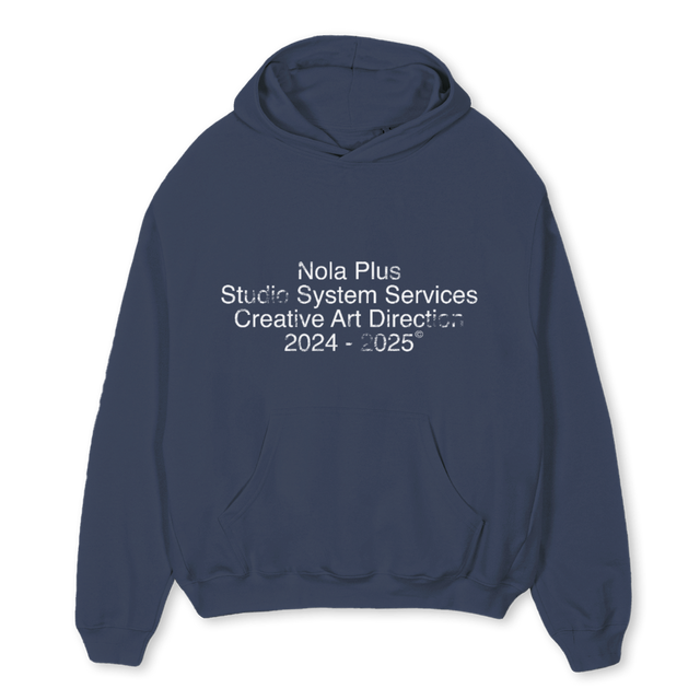 NOLASTUDIO Navy Blue Oversized Hoodie.