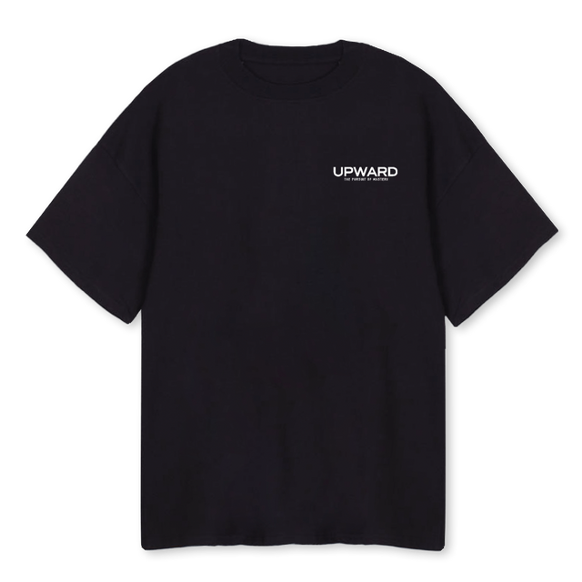 UPWARDFWORIGINS Black Oversized Tee.