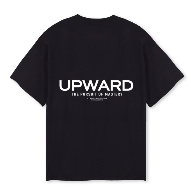 UPWARDFWORIGINS Black Oversized Tee.