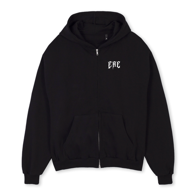 EREOVERSIZEDJACKET Black Oversized Zipped Hoodie.