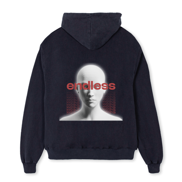ENDLESSWINTBLKL Vintage Black Oversized Hoodie.