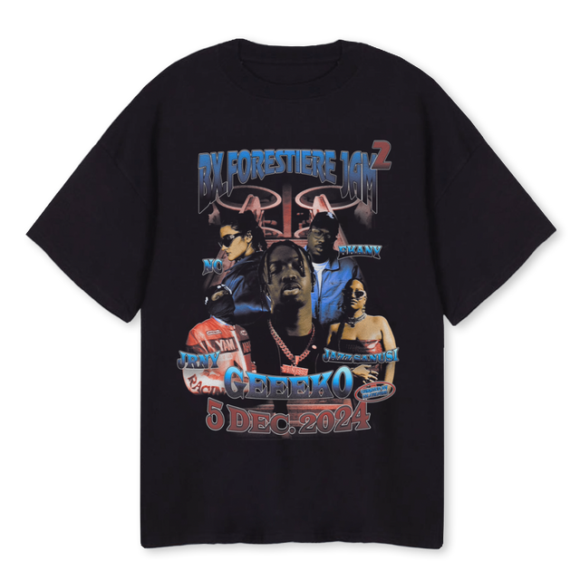 BXFORESTIERETWO Black Oversized Tee.