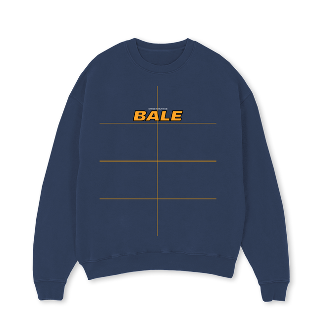 STREETWEARDEBALE Navy Blue Oversized Crewneck Sweater.