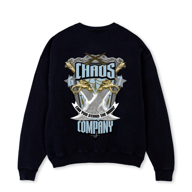 CHAOSCOMP Black Oversized Crewneck Sweater.
