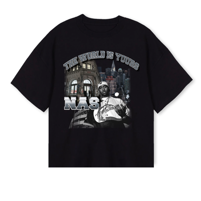 WORLDISYOURS Black Oversized Boxy Tee.