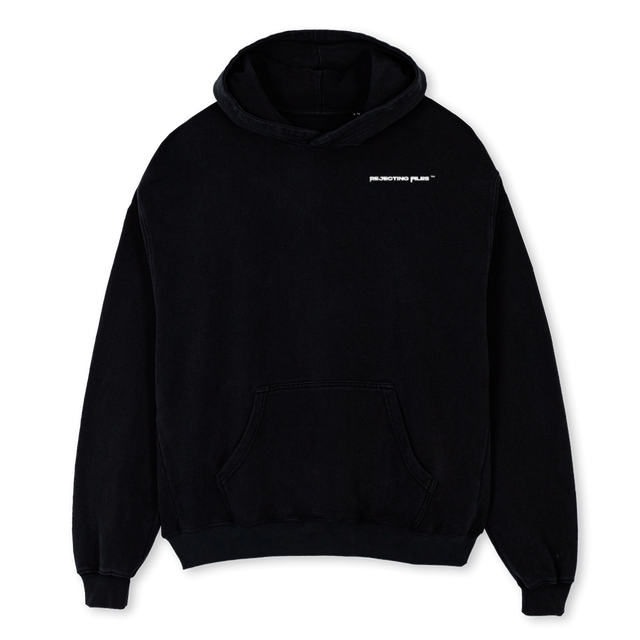 LOCORJCTNG Black Oversized Hoodie.