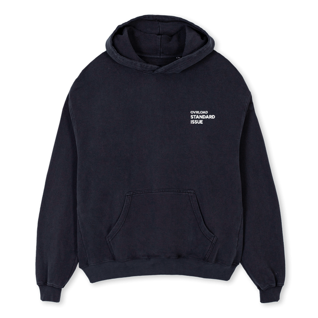 OVRLOAD  Vintage Black Oversized Hoodie.