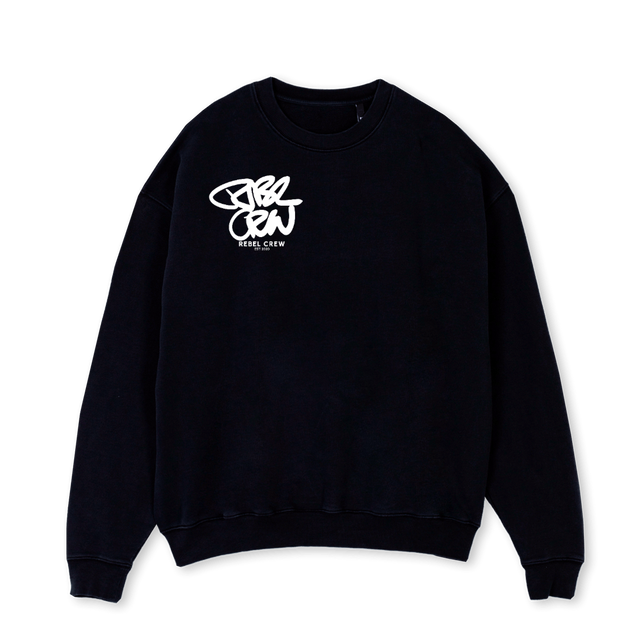 ESSSB Black Oversized Crewneck Sweater.